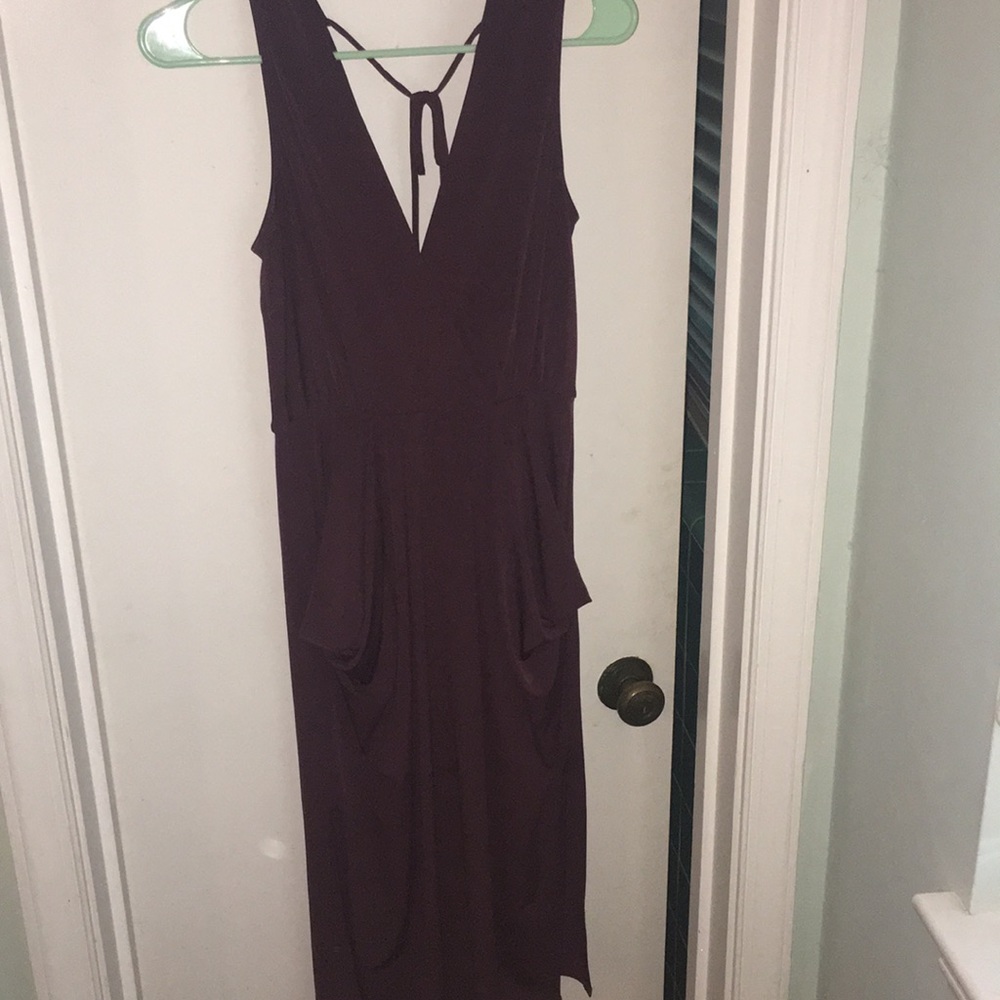 Purple stretch dress with pockets